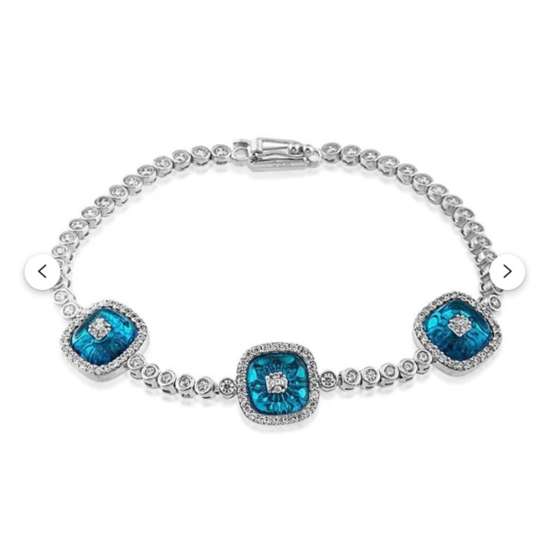 Turquoise With Zirconia 3 Eye Bracelet